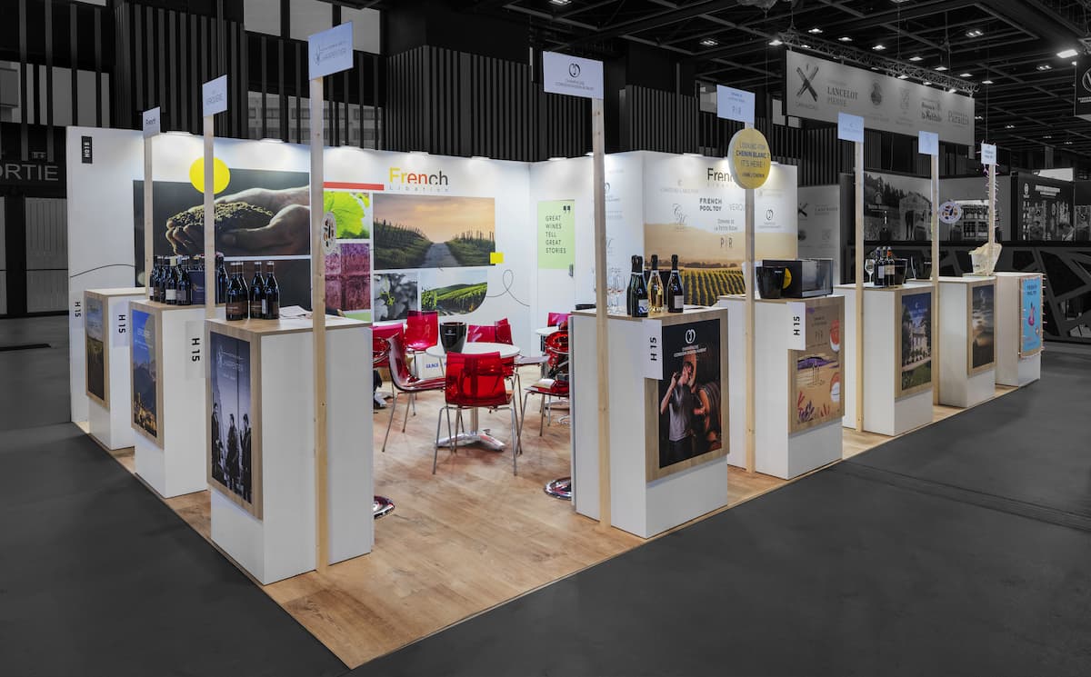 Stand French Libation 30m² Wine Paris 2026 — Groupe Pallas standiste