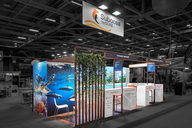 Stand ecoresponsable Subocea, salon de la plongée porte de Versailles Paris